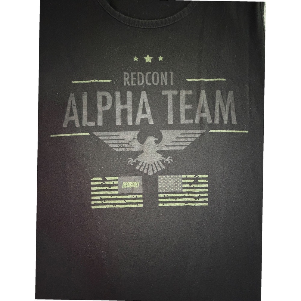 REDCON1 Alpha Team Graphic Tank Top Men's XXL Black Sleeveless‎ Eagle Flag